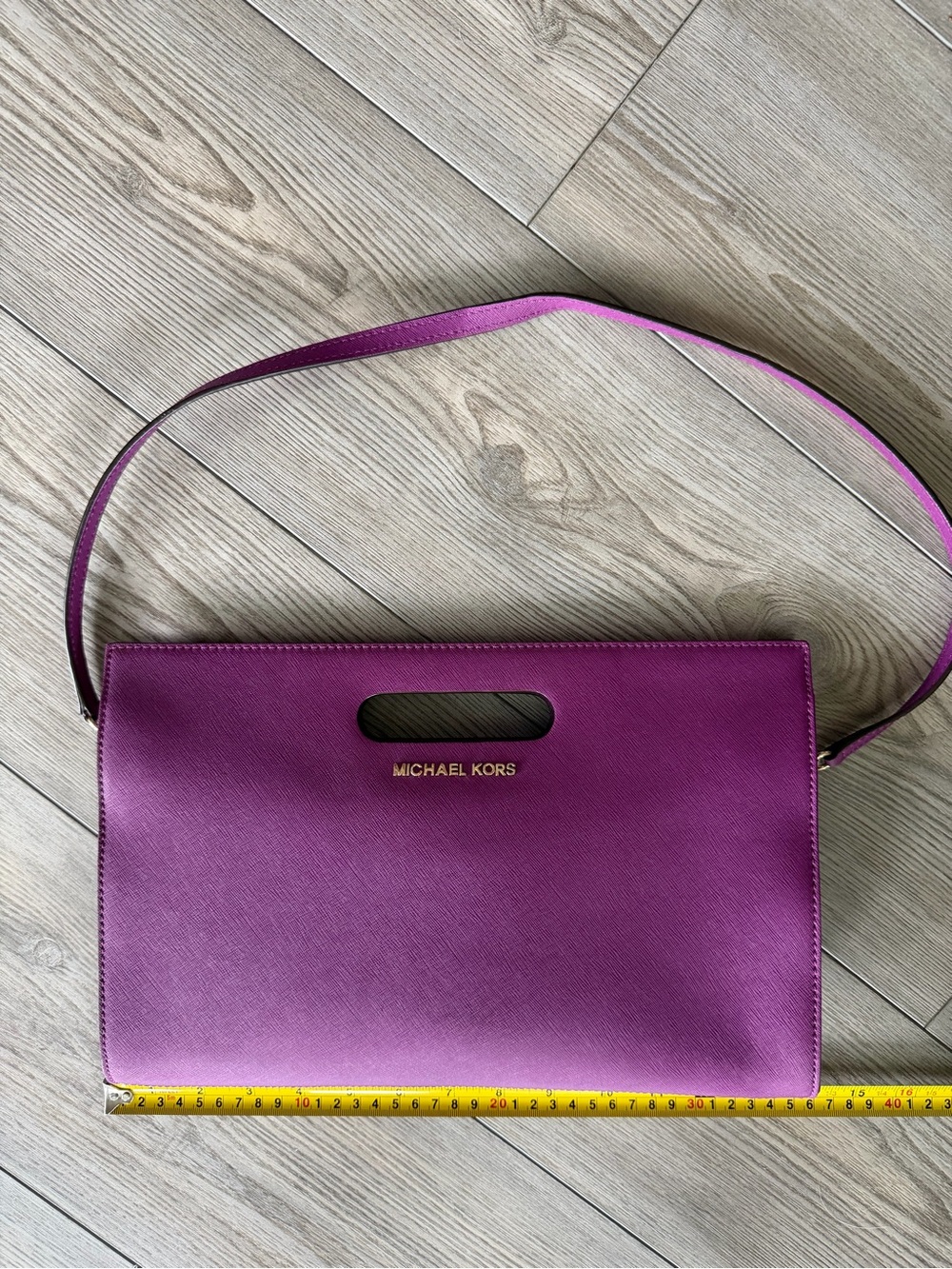 Michael Kors Fuchsia Saffiano Leather Clutch - Picture 2 of 6